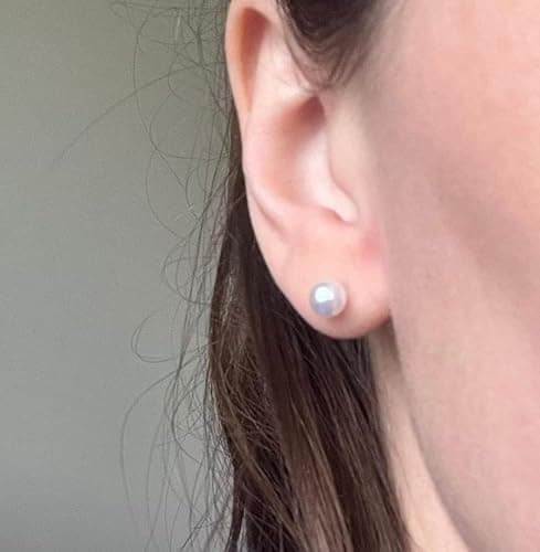 Pearl Stud Earrings, 12 Pairs Hypoallergenic Pearl Earrings Stud for Women | Hypoallergenic Composite White Round Ball Earrings Set Birthday Bridal Wedding Christmas Jewelry Daily Wear thumbnail 6