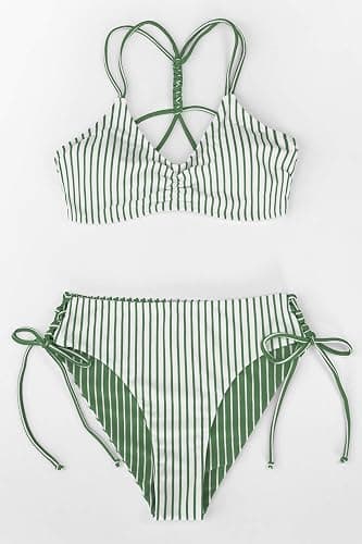 CUPSHE Women's 2 Piece Bikini Set Back Braided Straps with Reversible Bottom thumbnail 6