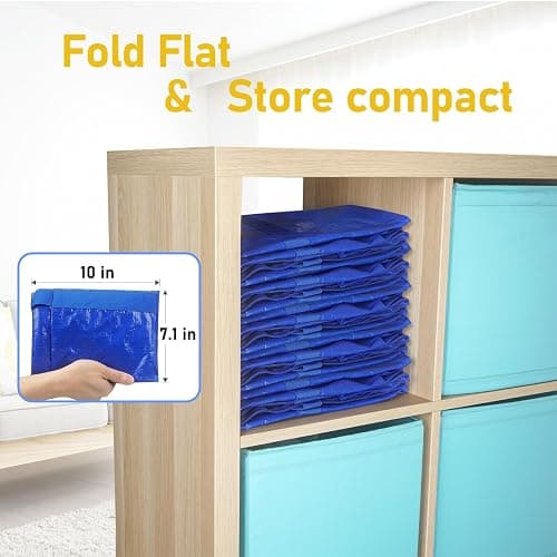 TICONN 8 Pack Extra Large Moving Bags Heavy Duty with Zippers & Carrying Handles, Durable Storage Bags Moving Boxes for Closet Organizers and Storage (8 Pack, Blue) thumbnail 7