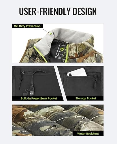 TIDEWE Men’s Heated Vest with Battery Pack, Lightweight Vest for Hunting/Hiking thumbnail 5