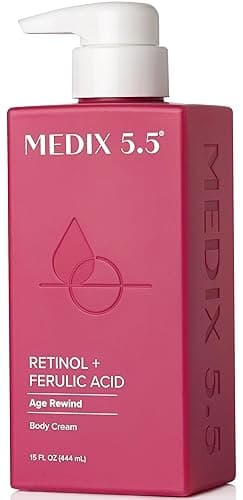 Medix 5.5 Retinol Body Lotion Firming Moisturizer | Crepey Skincare Treatment | Retinol Body Cream | Anti Aging Firming Cream For Women Targets Look Of Crepe Skin, Wrinkles, & Sagging Skin, 15 Fl Oz - Retinol Cream - 15 Fl Oz (Pack of 1)