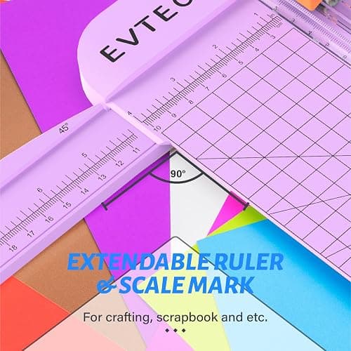 Evteck Paper Cutter 12 Inch Paper Trimmer Slider Crafting Scrapbooking Supplies for A4 Vinyl Photo Cardstock with Security Blade and Foldable Ruler thumbnail 4