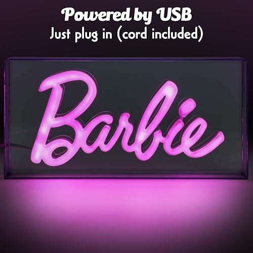 Paladone Barbie Logo LED Neon Pink Sign, Officially Licensed Barbie Merchandise and Room Decor thumbnail 5