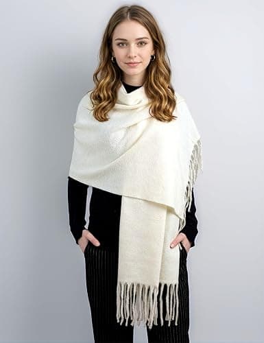 Achillea Warm Cashmere-Feel Winter Scarf – Thick Pashmina Shawl Wrap for Cold Weather thumbnail 7