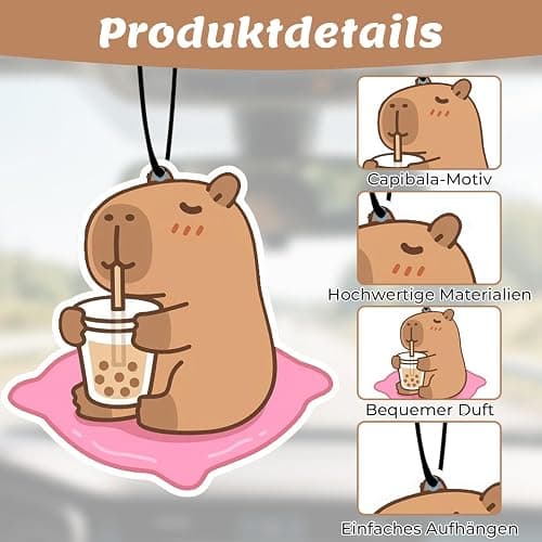 2 Stück Capybara Duftbaum Auto Lustige Car Air Freshener, Duftbaum Personalisiert, Duftspender Lufterfrischer für Autos, Capybara Geschenke, Duftspender für Autos, Schränke, Wohnzimmer, Schlafzimmer thumbnail 3
