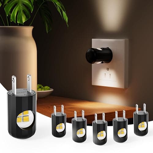 6 Pack LED Night Lights with Dusk to Dawn Sensor, 3000K Soft White, Plug in Wall Night Lights for Kids, Kitchen, Hallway, Bathroom, Bedroom,Non-Dimmable - 3000K Soft White - Image 1