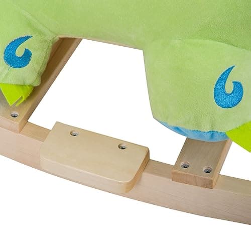 Qaba Kids Plush Ride-On Rocking Horse Toy Dinosaur Ride on Rocker Green with Realistic Sounds thumbnail 9