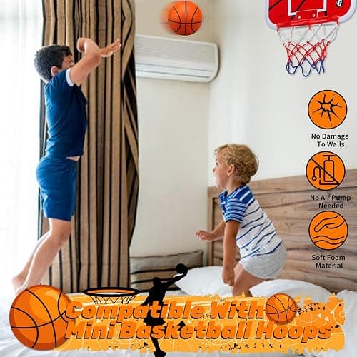 Amarlozn 5" Mini Foam Basketball Set, 3 PCS Orange, Ideal for Kids, Toddlers, Beach, Pool, Indoor & Outdoor Play thumbnail 4