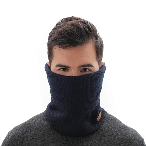 NovForth Winter Neck Warmer Fleece Lined Infinity Scarf Thicken Windproof and Dust Skiing Circle for mens women Double-Layer Fleece Lining Knit thumbnail 3