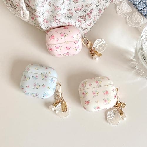 Reownest Étui AirPods 2 avec Kit Nettoyage, Design Floral Mignon avec Fleurs Élégantes, Coque TPU Douce pour Filles et Femmes，Compatible avec AirPods 2e Génération –Blanc thumbnail 5