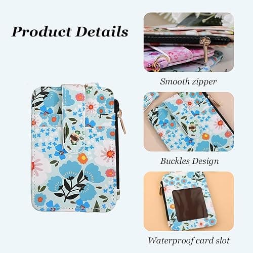 Angyape Women Boho Beaded Wallet Keychain Wristlet Wallet for Women Tassel Silicone Keychain Card Holder Small Purse Gifts thumbnail 2
