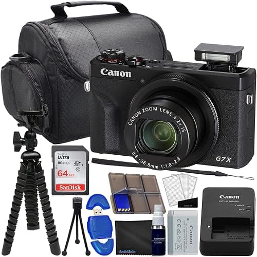 Canon PowerShot G7 X Mark III Digital Camera (Black) Bundle with 64GB Memory, Spider Flex Tripod, USB High Speed Card Reader + Complete Photo Kit (20 Items) - Image 1