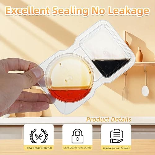 Hjdgklc 20 Pack Reusable Snack Containers with Lids, 2-Compartment Snack Containers with Lid, Perfect for Mini Sauce Boxes & Lunchable Snack Container for Kids Adults When Traveling or Going Out. (20) thumbnail 4