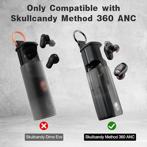 POZCIS for Skullcandy Method 360 ANC Case Cover, Soft Silicone Protective Earbuds Case, Only Compatible with Skullcandy Method 360 ANC with Cleaner Kit Accessories Set(Black) thumbnail 2