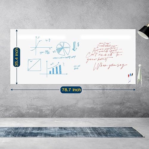 Dry Erase Whiteboard Sticker Wall Decal, 78.7"x35.4" thumbnail 2