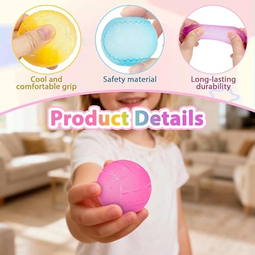 Taba Squishy Soft Silicone Squeeze Balls Toys-4 Pack,Rugby-Baseball-Volleyball-Football,Squishy Fidget Toys Set,Gifts for Kids, Party Favors, Slow-Rise Malt Sugar Stress Balls for Anxiety Relief(Com2) thumbnail 6