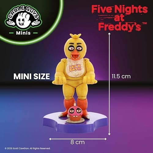 Cableguys Minis Five Nights at Freddy's Chica Phone Stand & Earbuds Holder - Novelty Phone Stand for Desk Decor and Bedside Accessories, In Ear Headphone Holder for Smartphone & Small Devices thumbnail 7