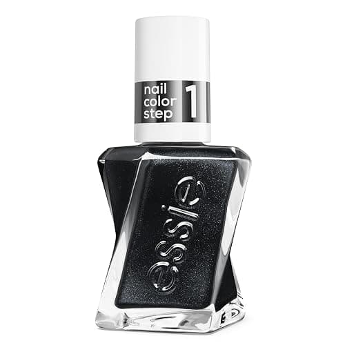 essie gel couture, Long-Lasting Nail Polish, Liquid Diamonds, Green & Blue Pearl Black Nail Polish, Black Diamond, 0.46 fl oz - Image 1