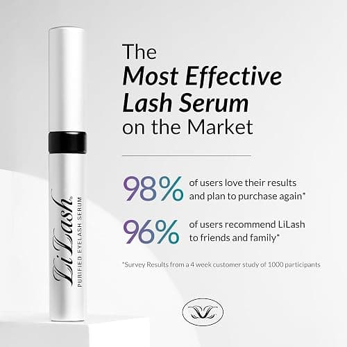LiLash Purified Eyelash Serum to Grow Longer & Fuller-Looking Lashes - Eyelash Growth Enhancer, Safe for Use with Contacts, Lash Extensions, Sensitive Eyes - Vegan & Cruelty-free (2mL, 90-Day Supply) thumbnail 2