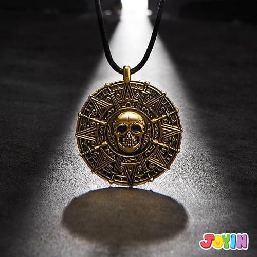Spooktacular Creations Halloween Pirate Coin Necklace Pirate Skull Necklace for Men Women Pirates Costume Accessories thumbnail 6