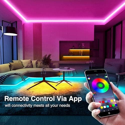 FUPT 2M Ruban Led, Bande Led 5050 RGB, Télécommande Multicolore Flexible Led Ruban, Synchronisé Avec La musique, Convient Pour La Musique A La Maison, Salon, Cuisine thumbnail 4