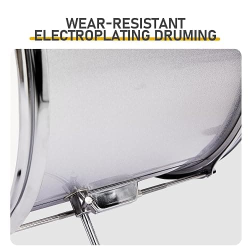 EPOFIT 14-Inch Kids Drum Set, 5-Piece Junior Beginner Drum Set for Kids with Cymbals, Adjustable Stool, Two Pairs of Drumsticks, Pedal & Screw Wrench – Silver thumbnail 8