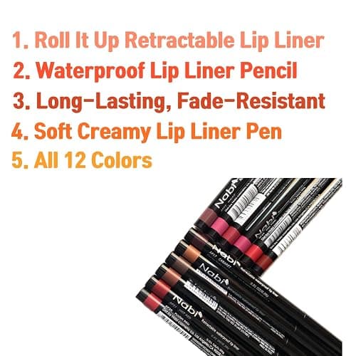 Beauty Spot 12 Colors Retractable Waterproof Lip Liner Set, Roll It Up Auto Lip Liner Pencil, Long Lasting Fade Resistant thumbnail 5