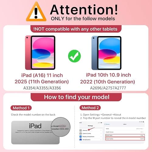 MoKo Hülle für iPad (A16) 11. Generation 11 Zoll 2025, iPad 10. Gener ation 10,9 Zoll 2022 mit Stifthalter, Schlank Leicht Trifold Schutzhülle mit Hart PC Transluzenter Rückseite, Wassermelone Rosa thumbnail 2