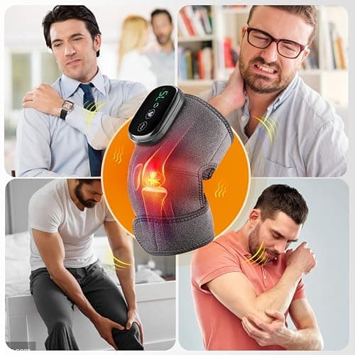 Heated Knee Massager Shoulder Heating Pads Elbow Brace 3 in 1 with Vibration, Cordless Rechargeable Heating Knee Warmers Wrap for Shoulder Elbow Knee Stress Relief thumbnail 7