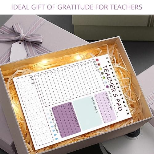 Teacher To Do List Notepad, 8.3x5.8 Inch Teacher Notepad, Spiral Checklist Notebook for Class Schedules, Daily Planner, School Tasks and Goal Setting (Purple) thumbnail 7