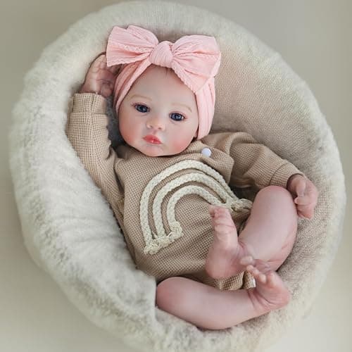 WOOROY Realistic Reborn Baby Dolls - 18 Inch Lifelike Newborn Baby Girl, Real Life Baby Dolls with Soft Weighted Body, Real Baby Reborn Gift Set for Kids Age 3 thumbnail 5