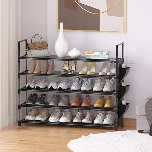 OYREL 5 Tier Shoe Organizer Rack for Closet, Entryway, Garage, Door, Space Saving, Shoe Holder Stand/Tower, Large, 20-25 Capacity thumbnail 8