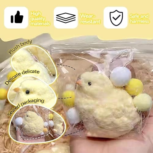 CYICTOY Animal Chick Squeeze Toy, Handmade Taba Squishy Chick, Yellow, Compact, All Ages, Non-toxic, 2"W x 2.5"L x 2.5"H thumbnail 3