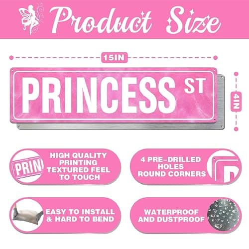 Cute Princess Pink Room Decor Y2K Wall Sign for Teen Girls Cubicle Accessories Aesthetic Posters Dorm Bedroom Decoration, Kawaii, Birthday, Christmas Gifts thumbnail 3