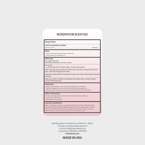 Touchland Glow Mist Revitalizing Hand Sanitizer Spray, Rosewater scented, 1FL. OZ. Travel Size thumbnail 8