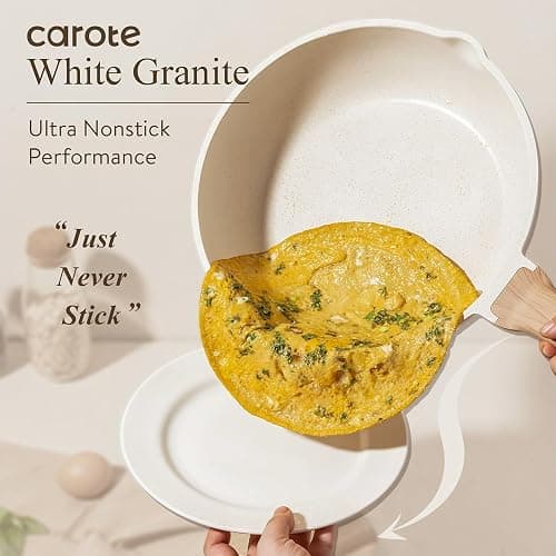 CAROTE Pots and Pans Set, Nonstick Cookware Sets, 21pcs Induction Cookware Kitchen Set Non Stick Cooking Set w/Frying Pans & Saucepans (PFOS, PFOA Free) thumbnail 4