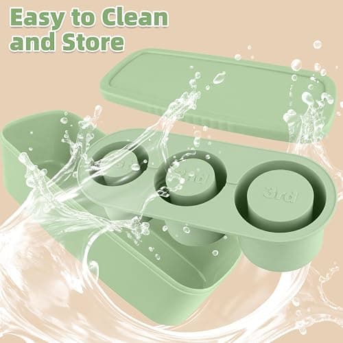 Fu Store Ice Cube Tray for Stanley Cup 30-40 oz Tumbler 3pcs Silicone Ice Cube Molds With Lid and Bin for Chilling Cocktails Whiskey Drinks Juice Coffee Easy Fill and Release Ice Maker thumbnail 8
