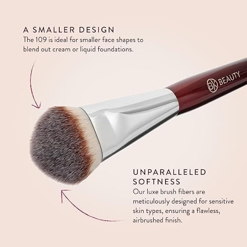 BK BEAUTY BRUSHES - 109 MINI CONTOURED FOUNDATION - Face Brush for Liquid or Cream Foundations - Bronzer, Blush & Highlighter Makeup Brush thumbnail 5