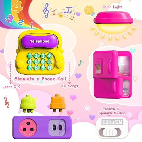 Montessori Busy Board for 1-2 Year Old Girl Gift,Musical Toys for Toddlers 1-3 Year,Educational Fine Motor Baby Toys for 12 18 Months,Perfect for Preschool or Travel,Birthday Gift for 1+Year Old Girl thumbnail 4