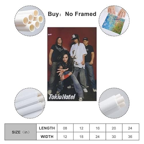 CHAUE Tokio Hotel Band Poster for Bedroom Aesthetic Canvas Art Wall Decor 12x18inch(30x45cm) thumbnail 2