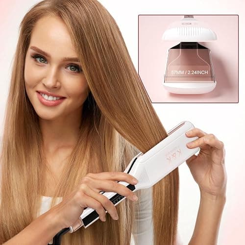 K&K Extra Wide Flat Iron Hair Straightener, Professional 57 mm Hair Straighteners for Therapy Keratin, 3D Floating Ceramic Tourmaline Coating Plate Irons for Thick Hair, Damage and Frizz Free thumbnail 4