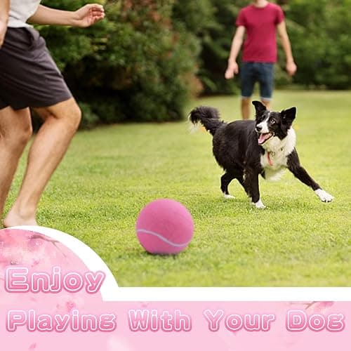Banfeng Big Tennis Ball for Dogs, Giant Dog Tennis Ball Toy Large Outdoor Sports Gift for Small Medium Large Dog (Pink, 9.5 inch) thumbnail 6