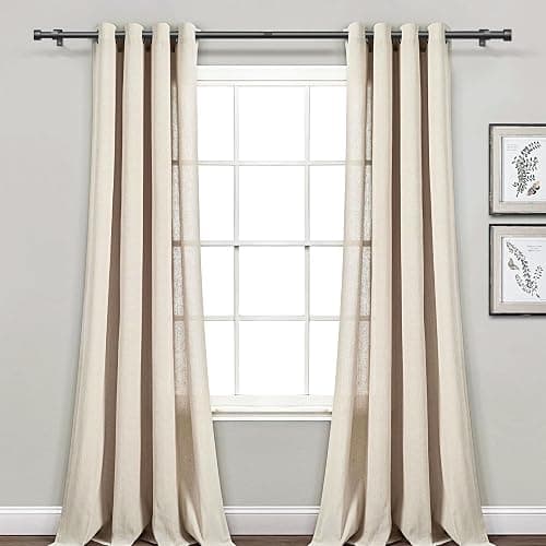 2 Pack Curtain Rods for Windows 32-90 Inch, 1 Inch Adjustable Black Curtain Rod Set with Brackets, Easy Install thumbnail 2