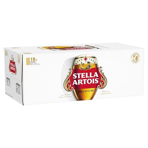 STELLA ARTOIS Premium Lager Beer Can, 440 ml (Pack of 18) - Image 1