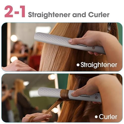 Quico Hair Straightener, 110-240V Flat Iron Hair Straighteners for Women | Pink Hair Straighteners 15s Fast Heat, Ceramic Negative Ion Plate, 320-450℉, Temp Memory, Auto-Off, with Glove&Clips, Gift thumbnail 5