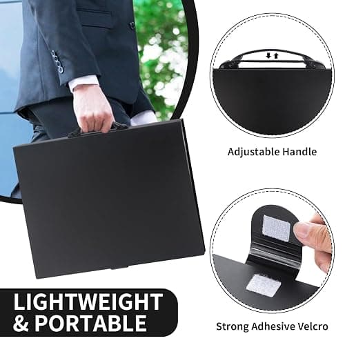 JJRING 16x22 Art Portfolio Folder for Diamond Painting, 40-Pocket Portfolio Binder Featuring Clear Plastic Sleeves, Display Book with Handle for Artwork and Document Storage, Black thumbnail 4