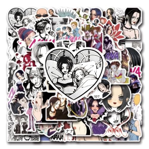 55pcs Nana Anime Stickers for Kids Teens Girls Adult, Waterproof Vinyl Movie Decal for Water Bottle Skateboard Guitar Travel Case Bike Laptop,Car Bumper,Luggage,Phone (J) thumbnail 7