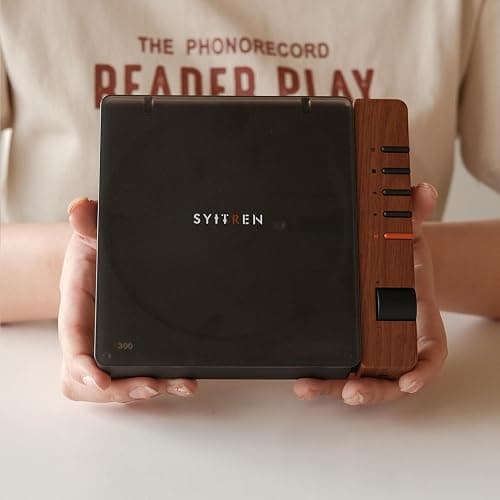 syitren R300 CD Player Portable Bluetooth Desktop Retro CD Players for Home,Without Speakers, Rechargeble Battery Small Compact Vintage CD Player,SPDIF Out,Brown thumbnail 7