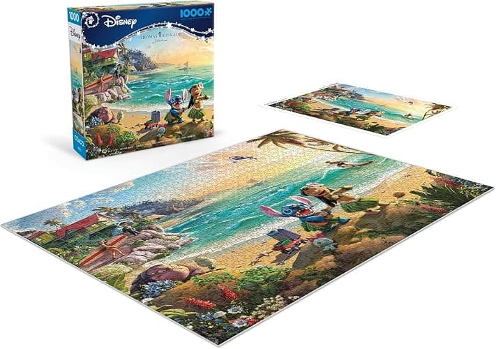 Ceaco - Thomas Kinkade Disney - Lilo and Stitch - 1000 Piece Jigsaw Puzzle | Thomas Kinkade Disney Art, Made in USA, Recycled Board, Finished Size 26.6 x 19 in, Includes Poster, Frameable Art, Giftable thumbnail 4