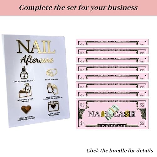 Nails Aftercare 3D Acrylic Sign Advice for Nail Room Decor Manicure Business Supplies Essential Nail Tech Must Haves(7.5 * 10.5) thumbnail 5